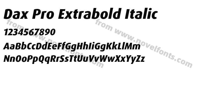 Dax Pro Extrabold ItalicPreview