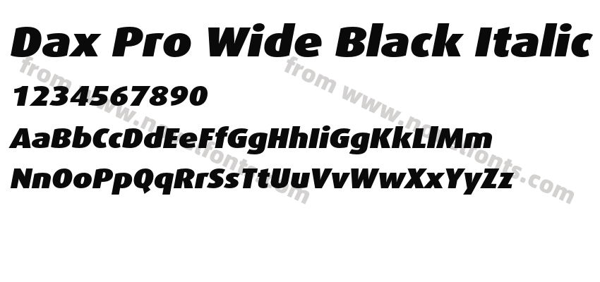 Dax Pro Wide Black ItalicPreview