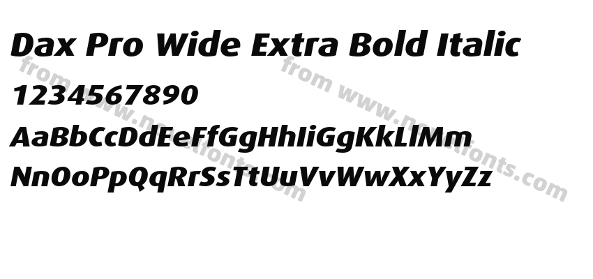 Dax Pro Wide Extra Bold ItalicPreview