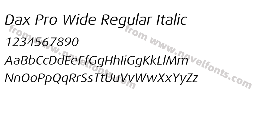 Dax Pro Wide Regular ItalicPreview