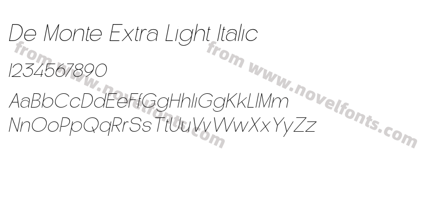 De Monte Extra Light ItalicPreview