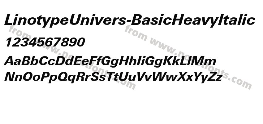 LinotypeUnivers-BasicHeavyItalicPreview