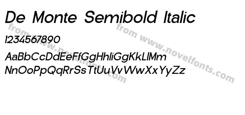 De Monte Semibold ItalicPreview