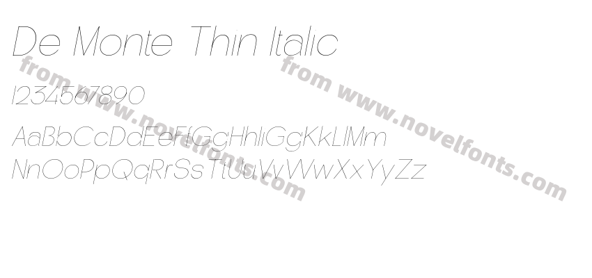 De Monte Thin ItalicPreview