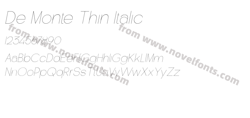 De Monte Thin ItalicPreview