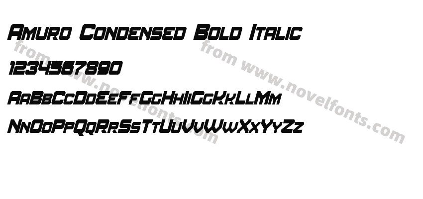 Amuro Condensed Bold ItalicPreview