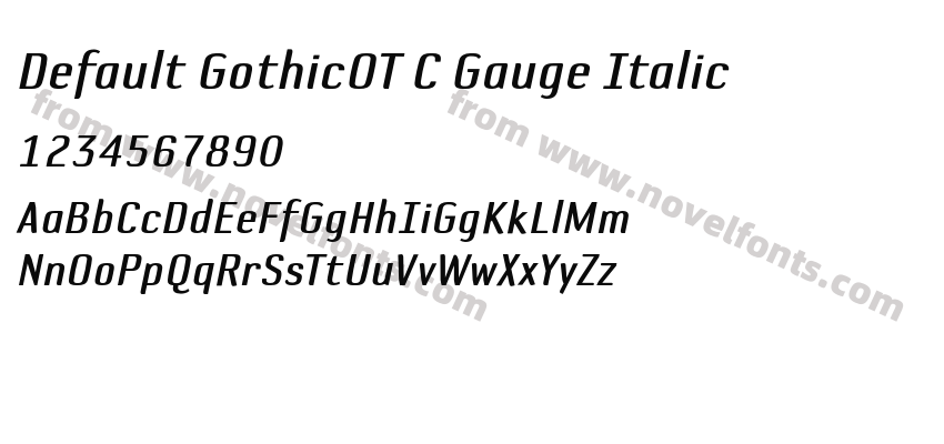Default GothicOT C Gauge ItalicPreview