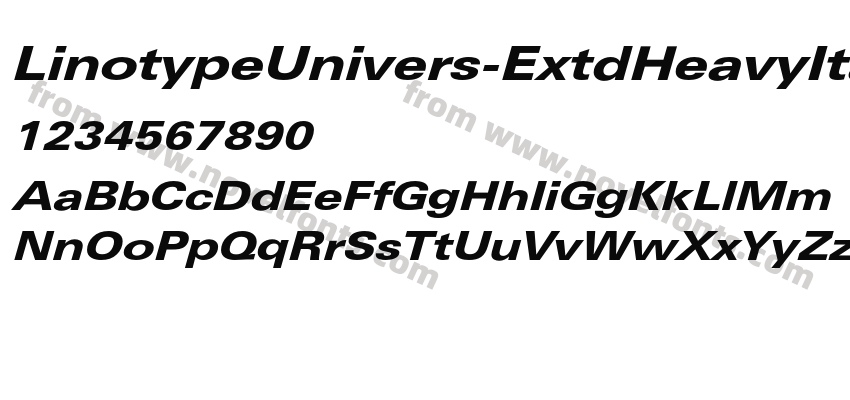 LinotypeUnivers-ExtdHeavyItalicPreview