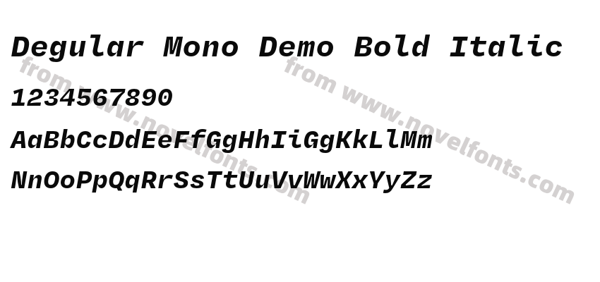 Degular Mono Demo Bold ItalicPreview
