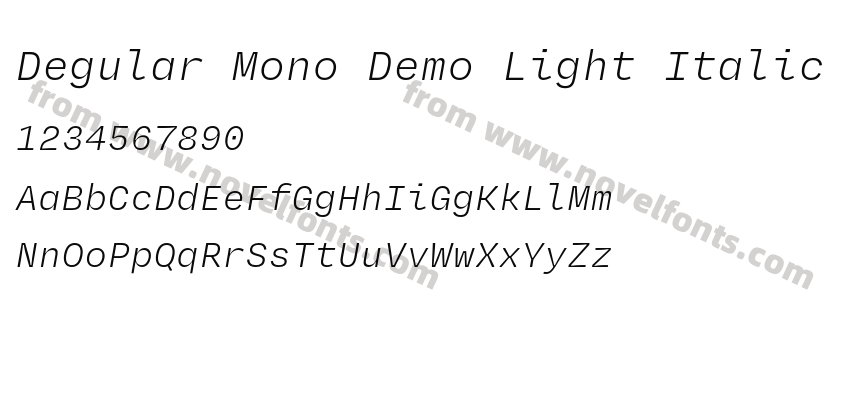 Degular Mono Demo Light ItalicPreview