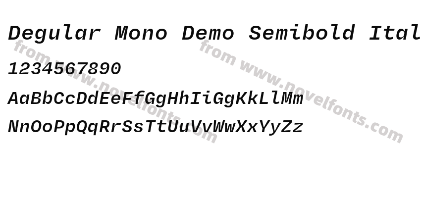 Degular Mono Demo Semibold ItalicPreview