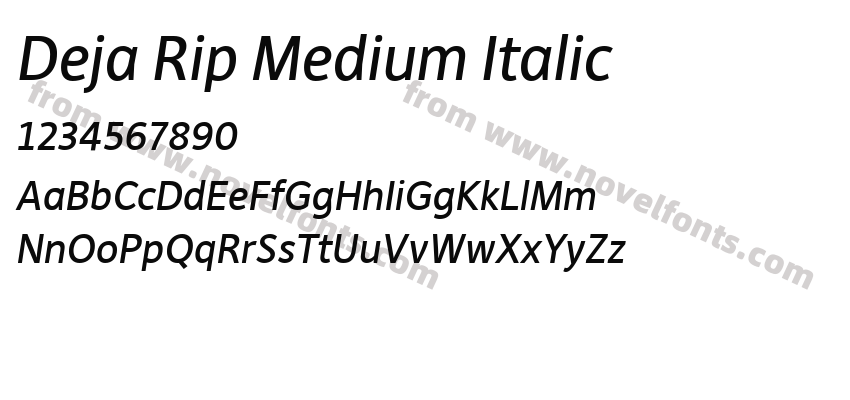 Deja Rip Medium ItalicPreview
