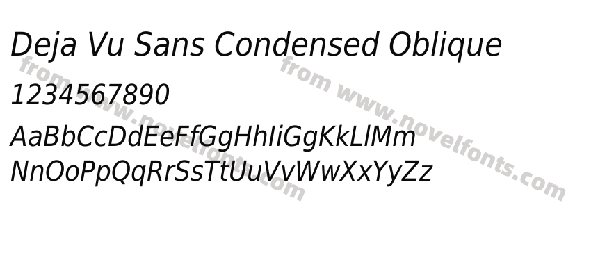 Deja Vu Sans Condensed ObliquePreview
