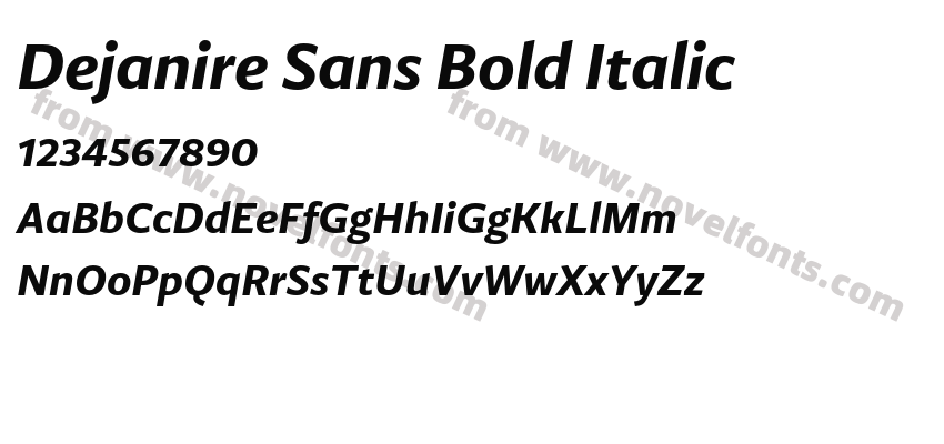 Dejanire Sans Bold ItalicPreview