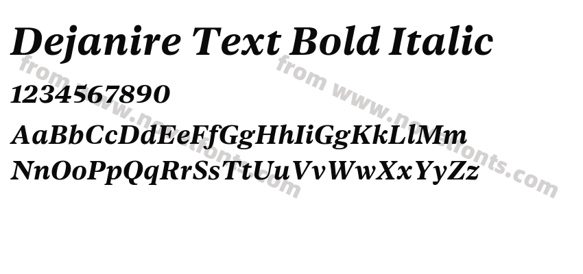 Dejanire Text Bold ItalicPreview