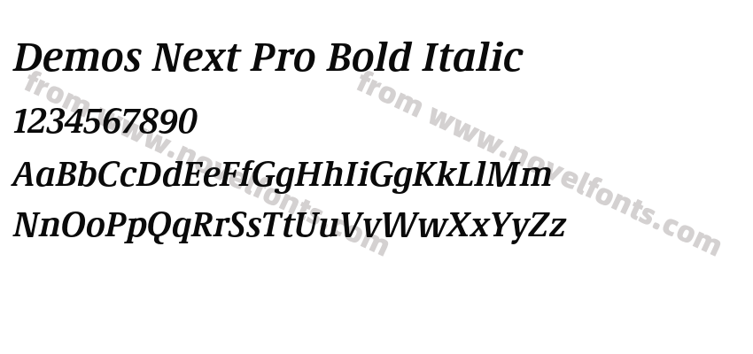 Demos Next Pro Bold ItalicPreview