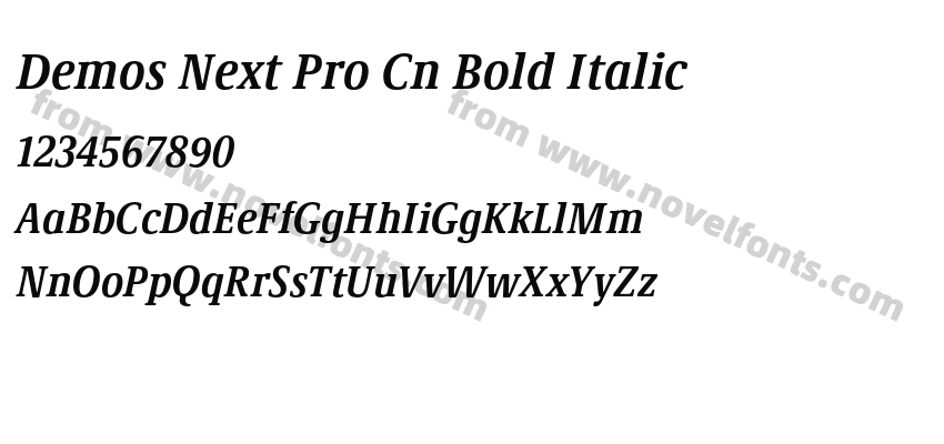 Demos Next Pro Cn Bold ItalicPreview