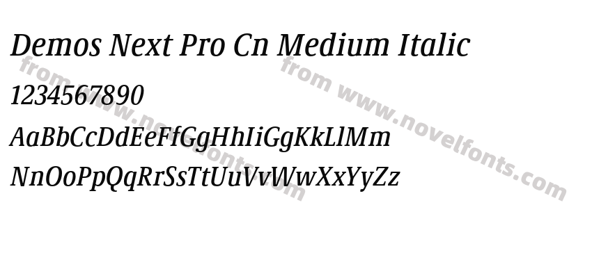 Demos Next Pro Cn Medium ItalicPreview