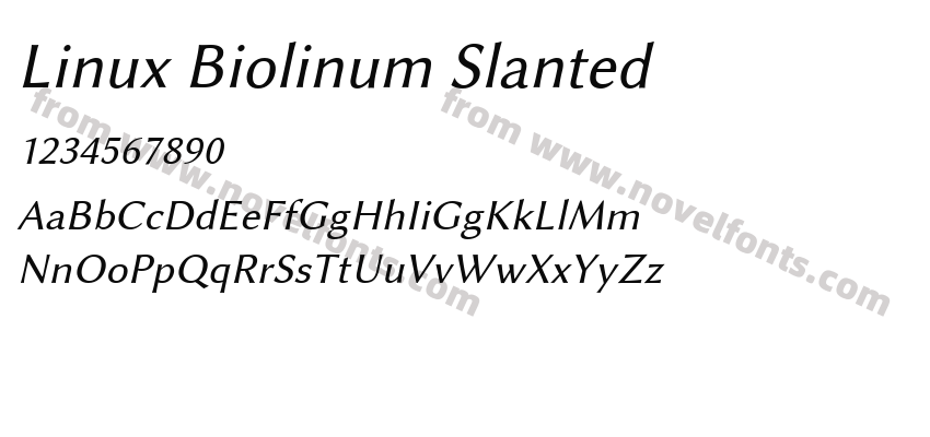 Linux Biolinum SlantedPreview