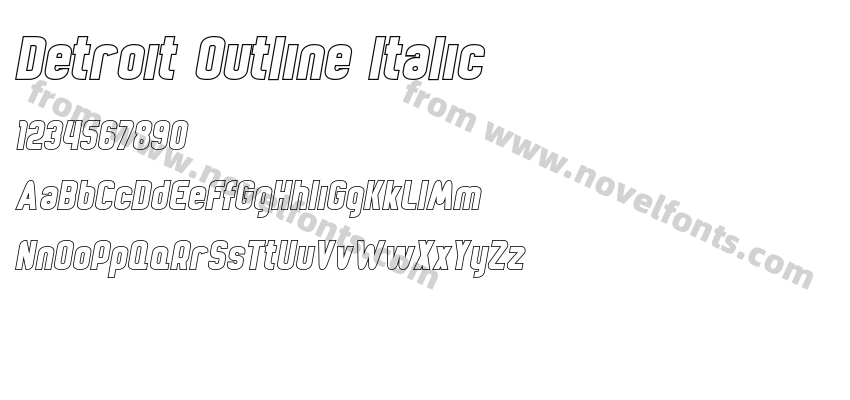 Detroit Outline ItalicPreview