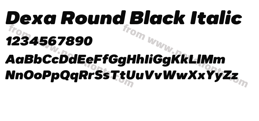 Dexa Round Black ItalicPreview