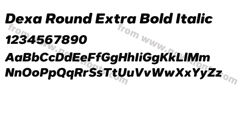 Dexa Round Extra Bold ItalicPreview