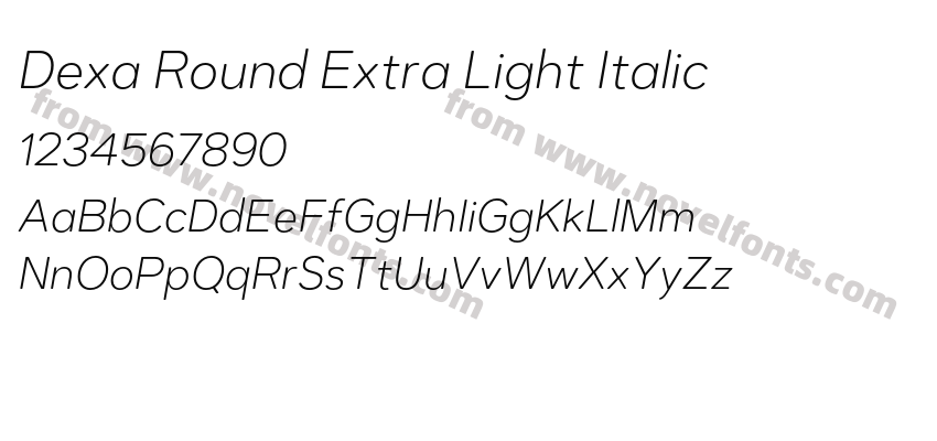 Dexa Round Extra Light ItalicPreview