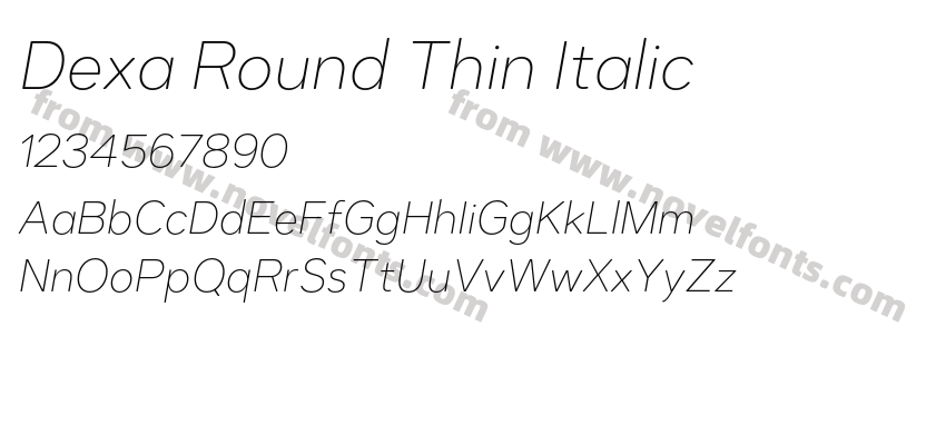 Dexa Round Thin ItalicPreview