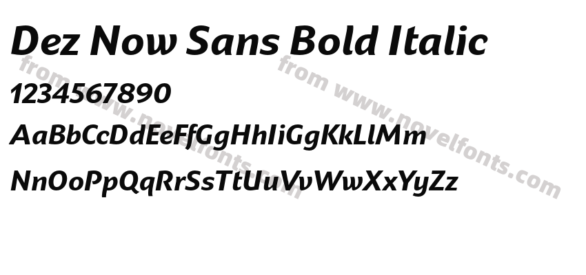 Dez Now Sans Bold ItalicPreview