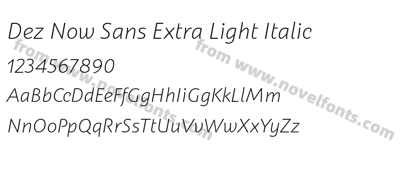 Dez Now Sans Extra Light ItalicPreview
