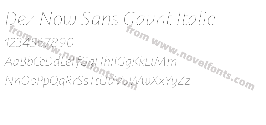 Dez Now Sans Gaunt ItalicPreview