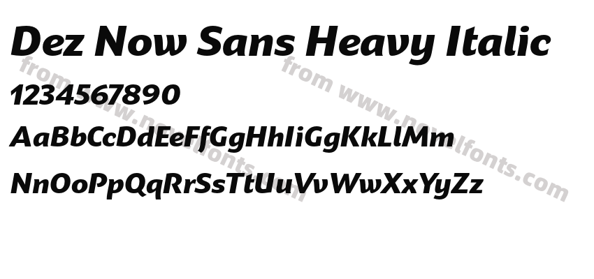Dez Now Sans Heavy ItalicPreview