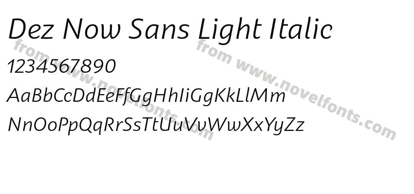 Dez Now Sans Light ItalicPreview