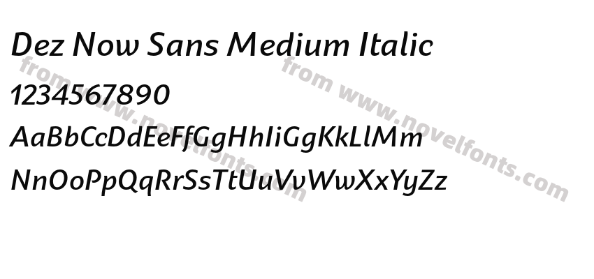 Dez Now Sans Medium ItalicPreview