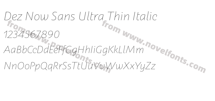 Dez Now Sans Ultra Thin ItalicPreview