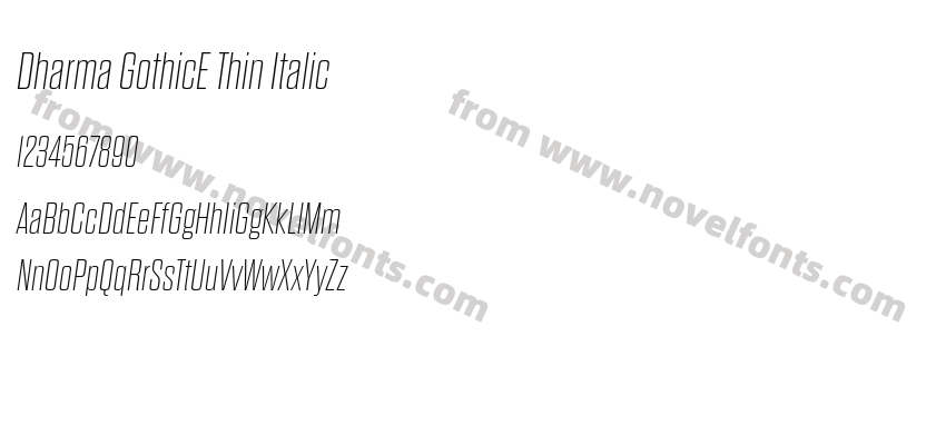 Dharma GothicE Thin ItalicPreview