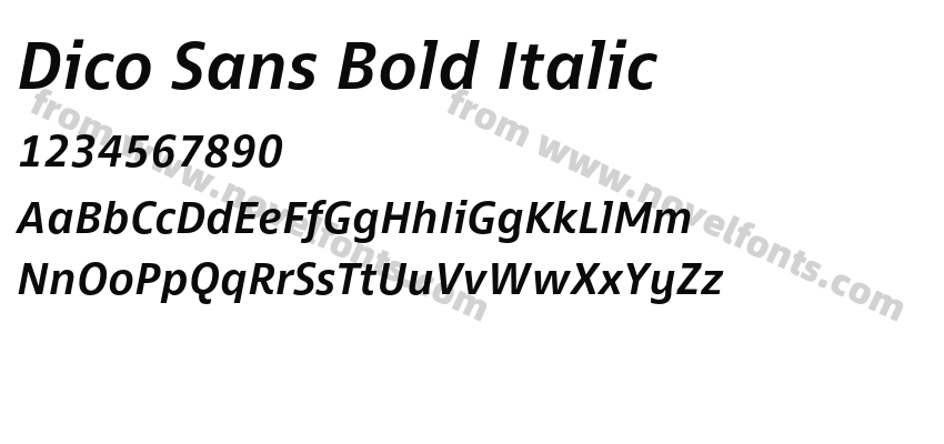 Dico Sans Bold ItalicPreview
