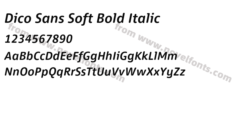 Dico Sans Soft Bold ItalicPreview