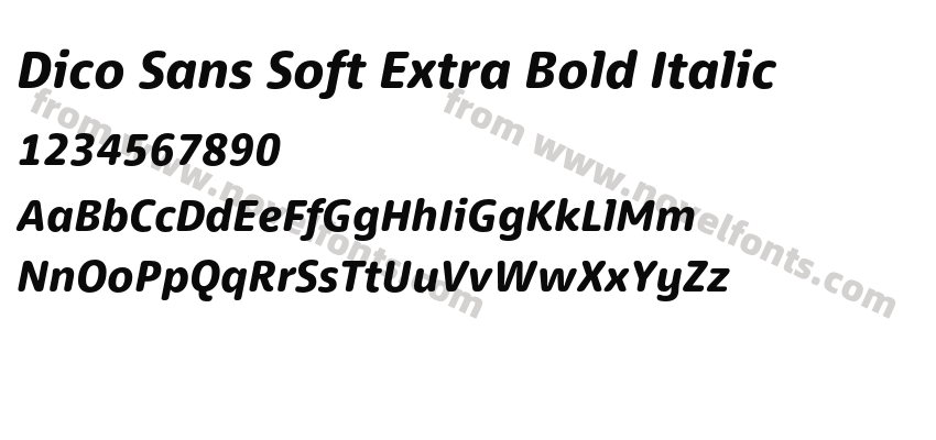 Dico Sans Soft Extra Bold ItalicPreview