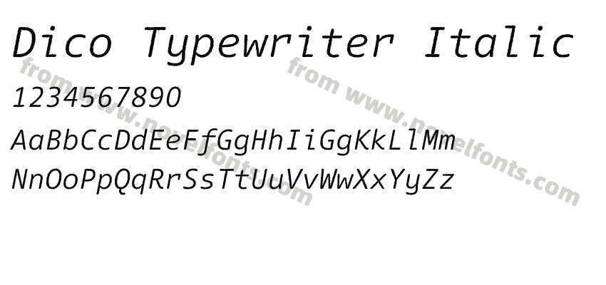 Dico Typewriter ItalicPreview