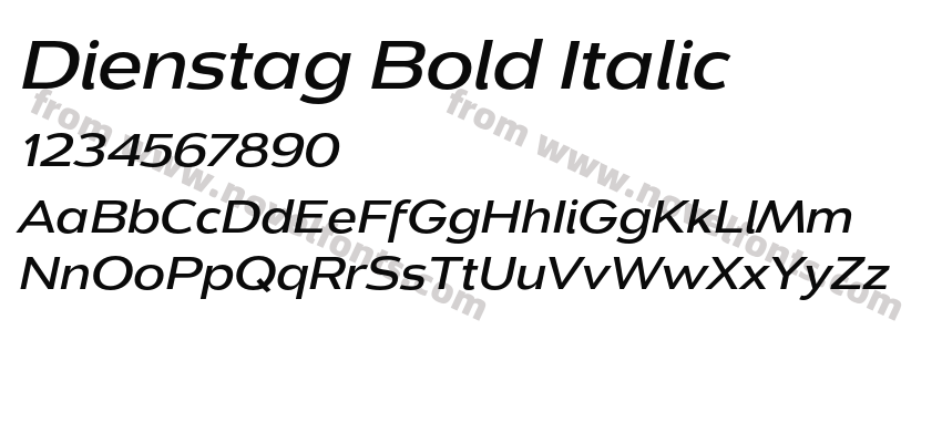 Dienstag Bold ItalicPreview