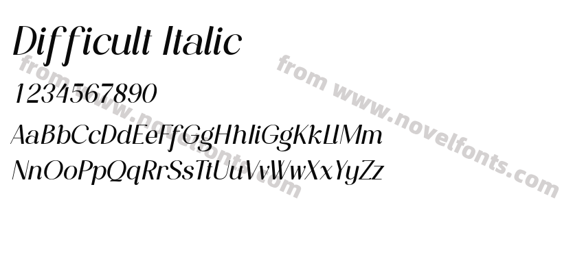 Difficult ItalicPreview