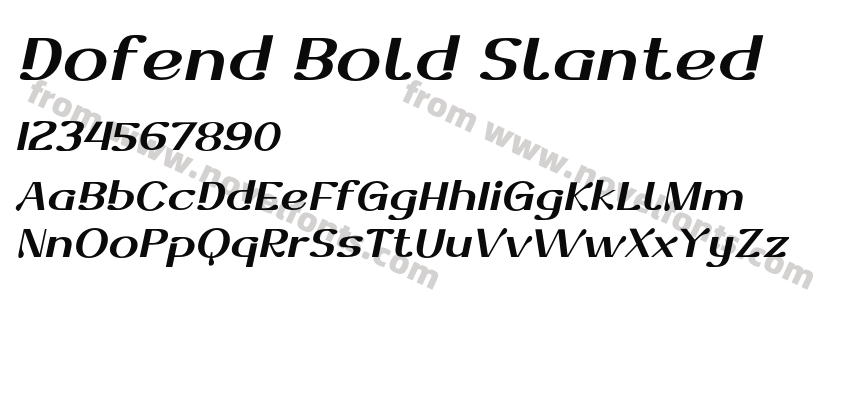 Dofend Bold SlantedPreview