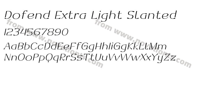 Dofend Extra Light SlantedPreview