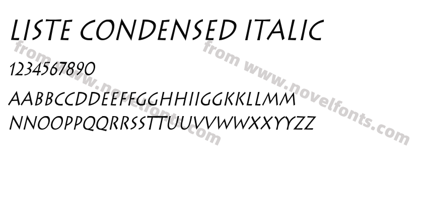 Liste Condensed ItalicPreview