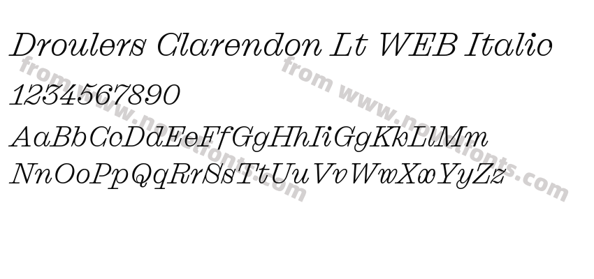 Droulers Clarendon Lt WEB ItalicPreview