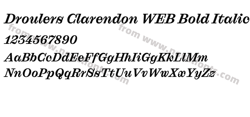 Droulers Clarendon WEB Bold ItalicPreview