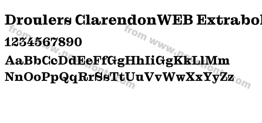 Droulers ClarendonWEB ExtraboldPreview