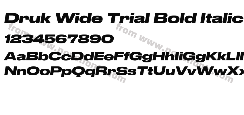 Druk Wide Trial Bold ItalicPreview