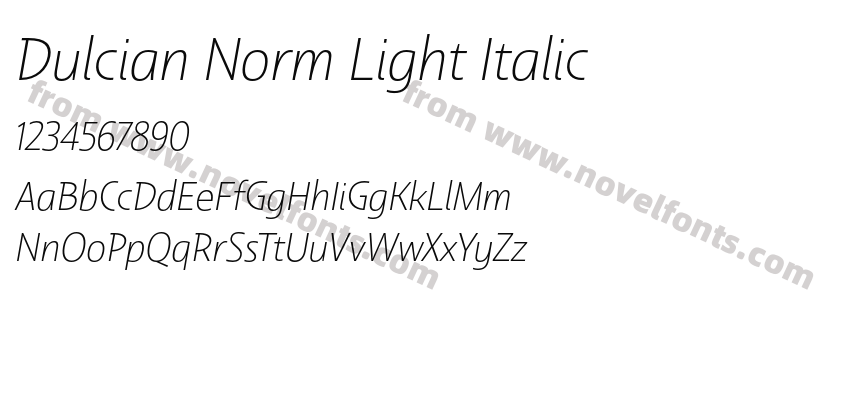 Dulcian Norm Light ItalicPreview